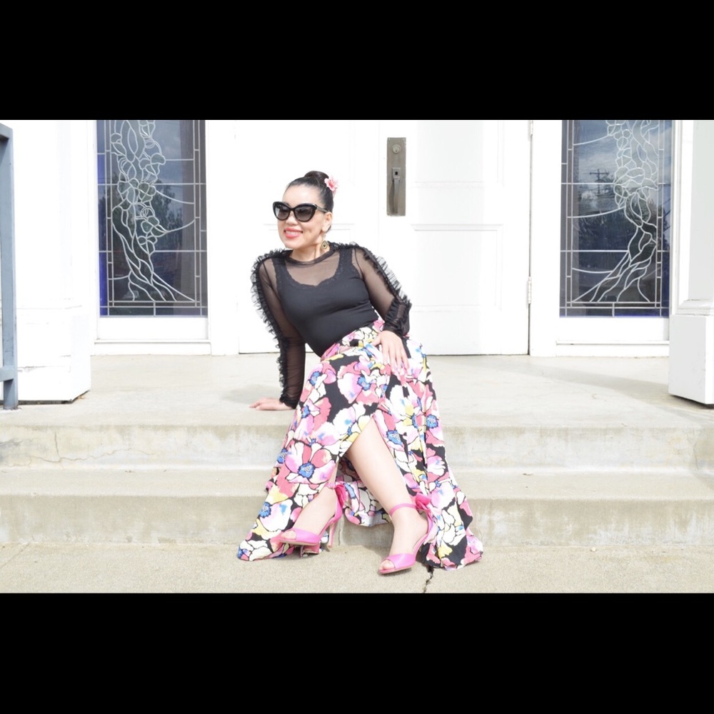 Free People Hot Tropics Multi Floral Maxi Skirt